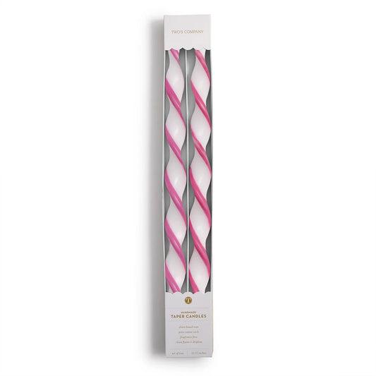 Twist Ribbon Taper Candles | Two's Company