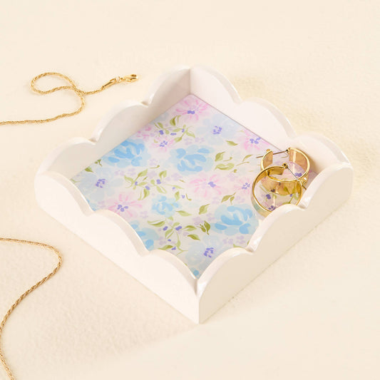 Scallop Trinket Tray-Secret Garden Blue