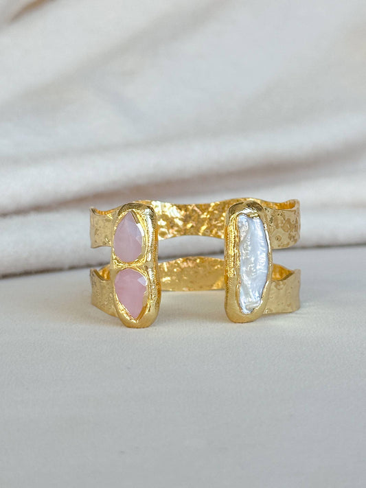 Double Cuff - Pink/Pearl