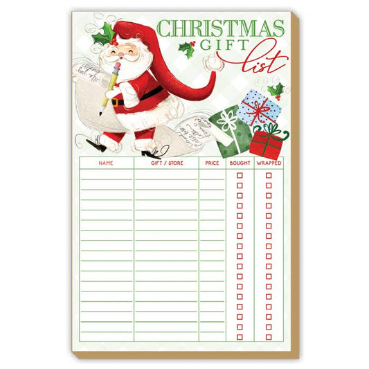 Tom Tom Christmas List Santas Check List Luxe Large Notepad