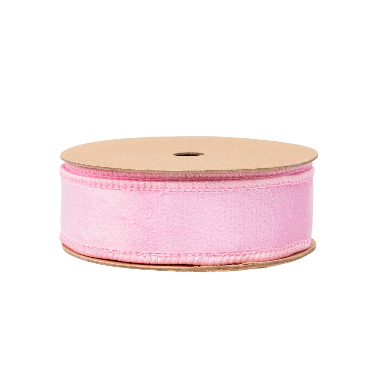 1" Reversible Classic Velvet Wired Ribbon | Light Pink/Light Pink | 10 Yard Roll