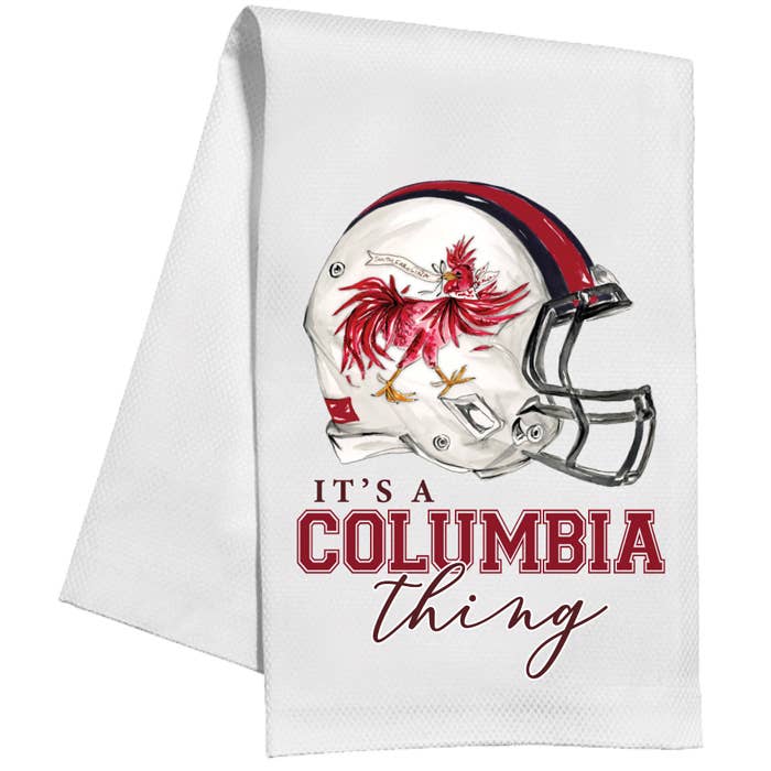 Columbia Thing Helmet Maroon Black Gamecock Kitchen Towel
