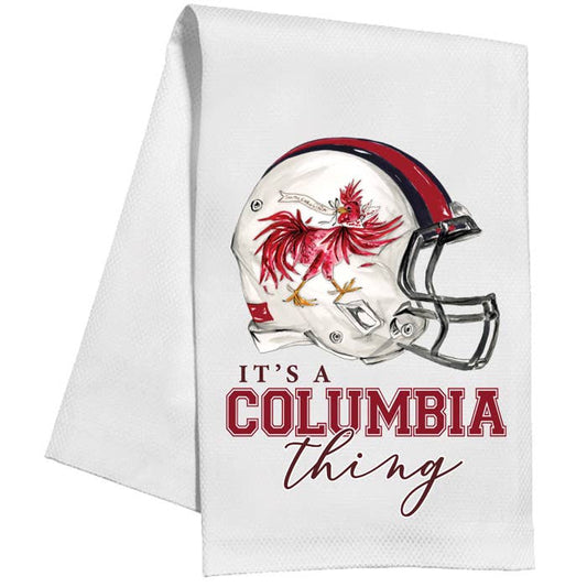 Columbia Thing Helmet Maroon Black Gamecock Kitchen Towel