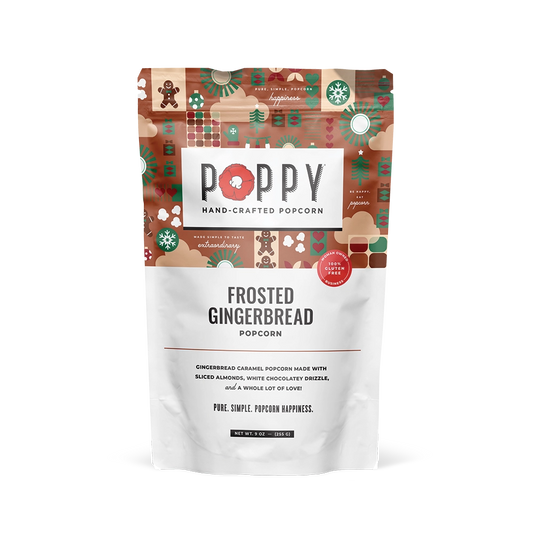 Frosted Gingerbread Poppy Popcorn