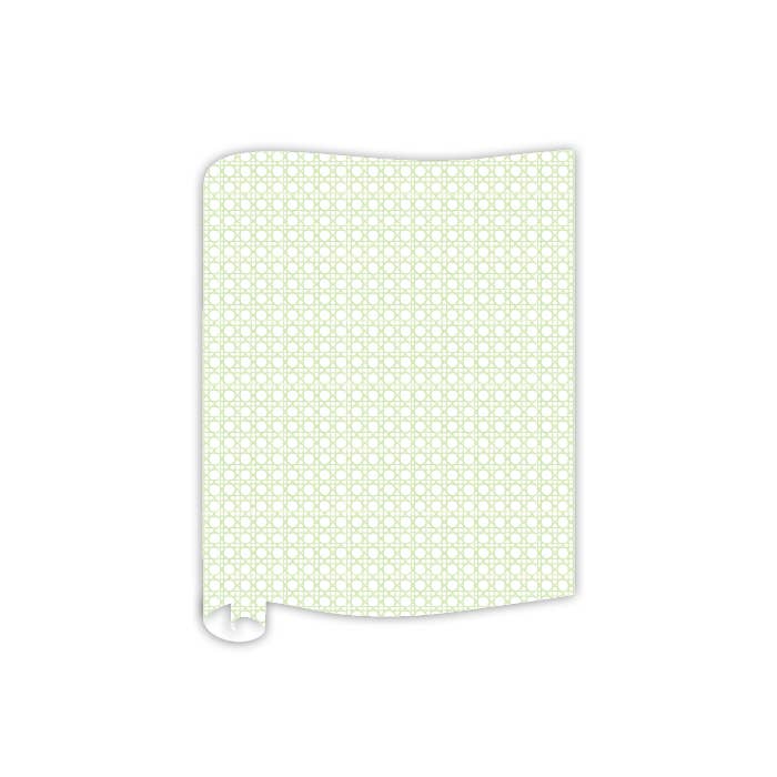 Handpainted Light Green Cane Trellis Pattern Table Runner