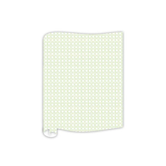 Handpainted Light Green Cane Trellis Pattern Table Runner