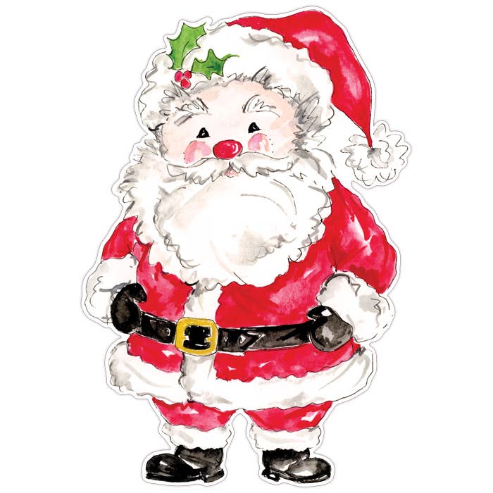 Red & White Jolly Santa Claus Die-Cut Placemat