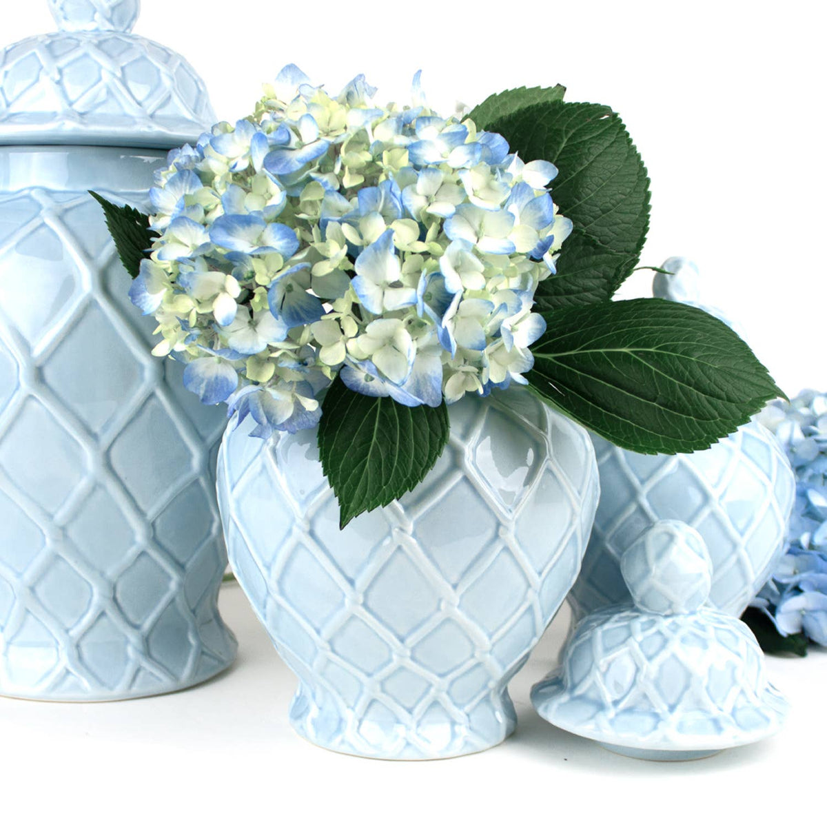 LG Light Blue Textured Ginger Jar