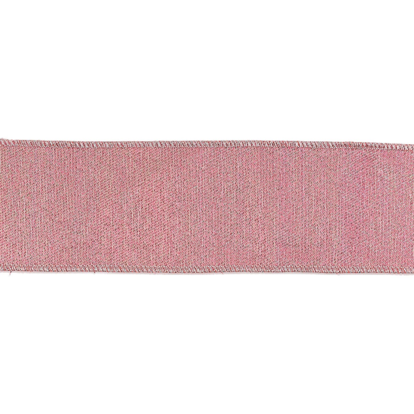 2 1/2" Wired Iridescent Ribbon | Pink Metallic Double-Fused Taffeta Backing | 10 Yard Roll