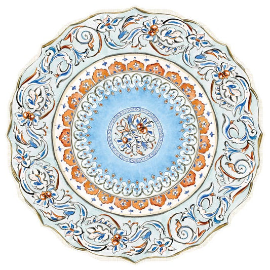 Blue and Brown Fall Plate Posh Die-Cut Placemat