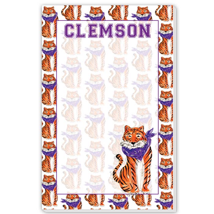 Clemson Orange & Purple Tiger Large Notepad