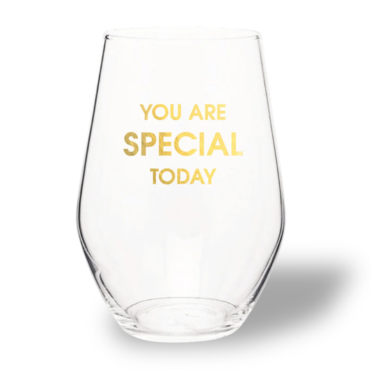 You Are Special Today - Gold Foil Stemless Wine Glass