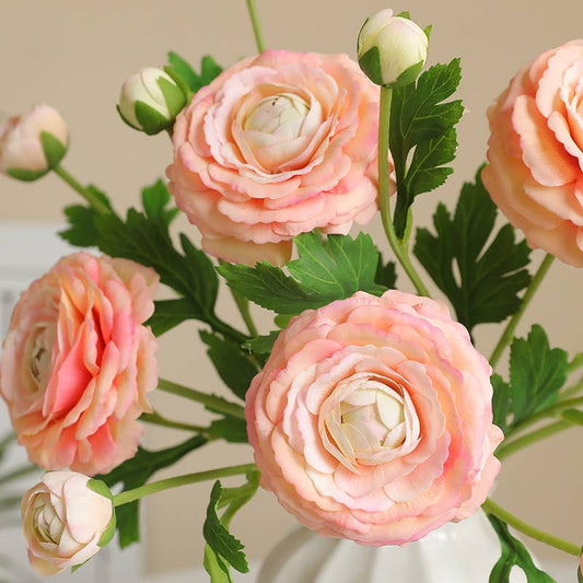 18" Real Touch Ranunculus with 2 Buds