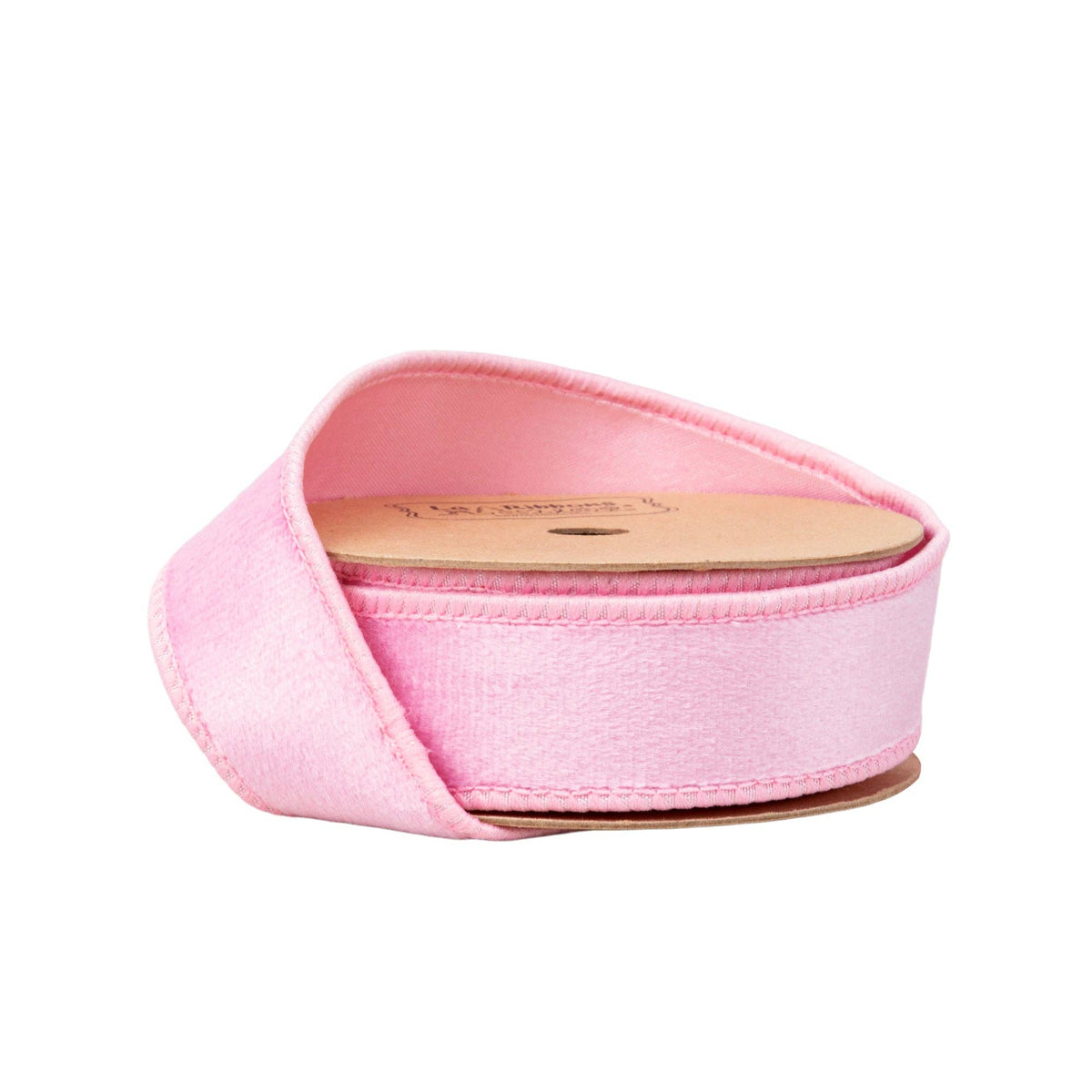 1" Reversible Classic Velvet Wired Ribbon | Light Pink/Light Pink | 10 Yard Roll