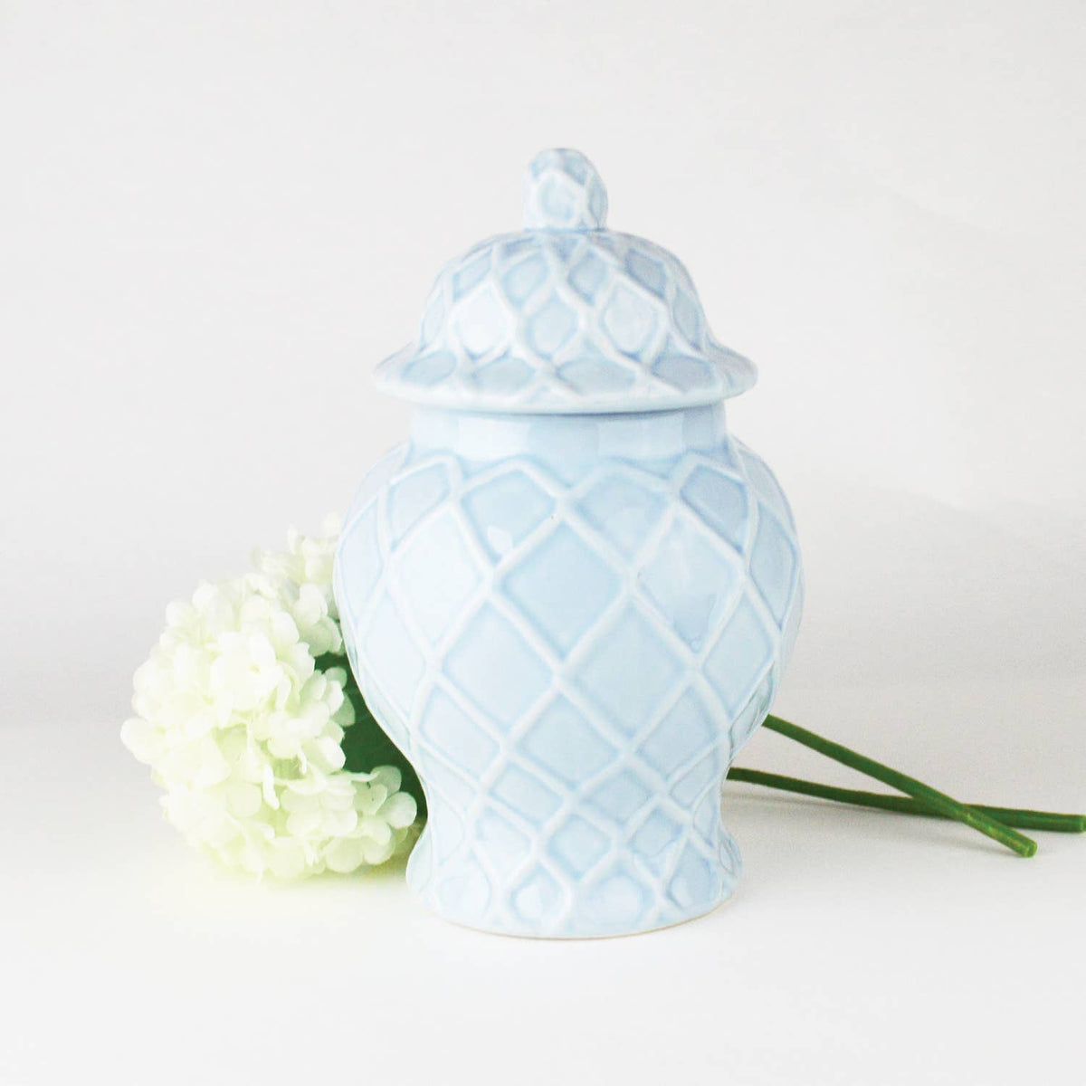 SM Light Blue Textured Ginger Jar