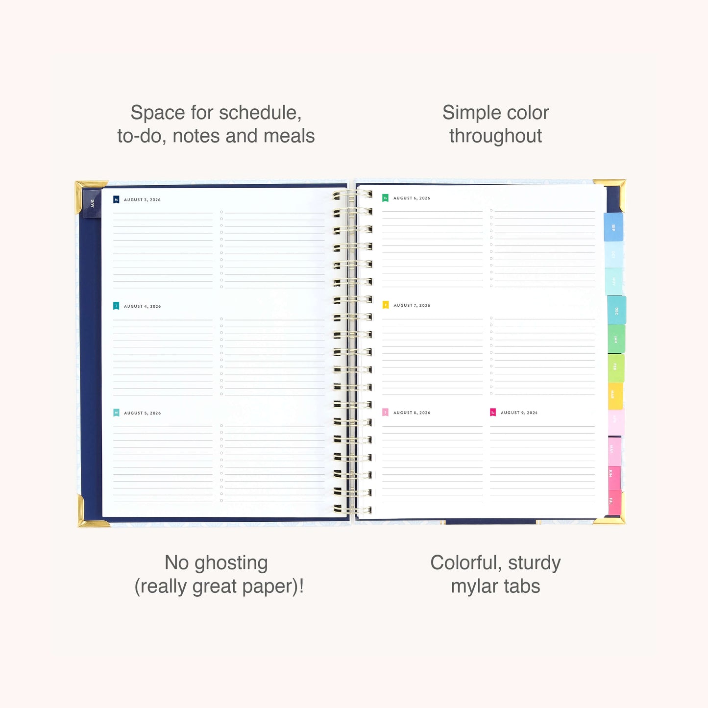 2026-2027 Spiral Weekly Simplified Planner - Carolina Trellis