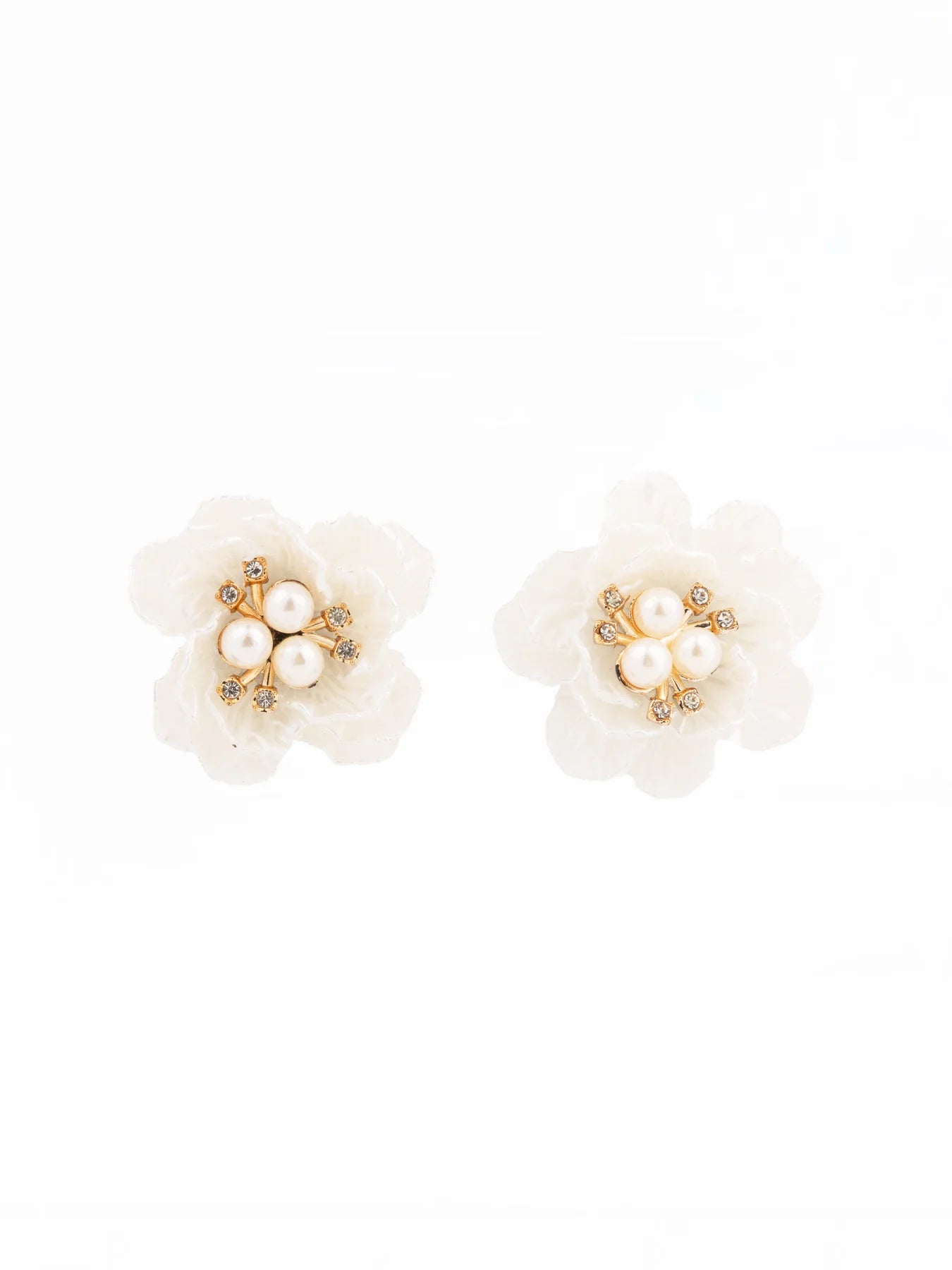 Avery White Earrings