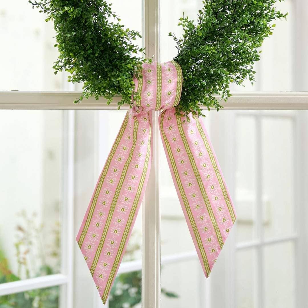 Rosemary Stripe Pink Wreath Sash