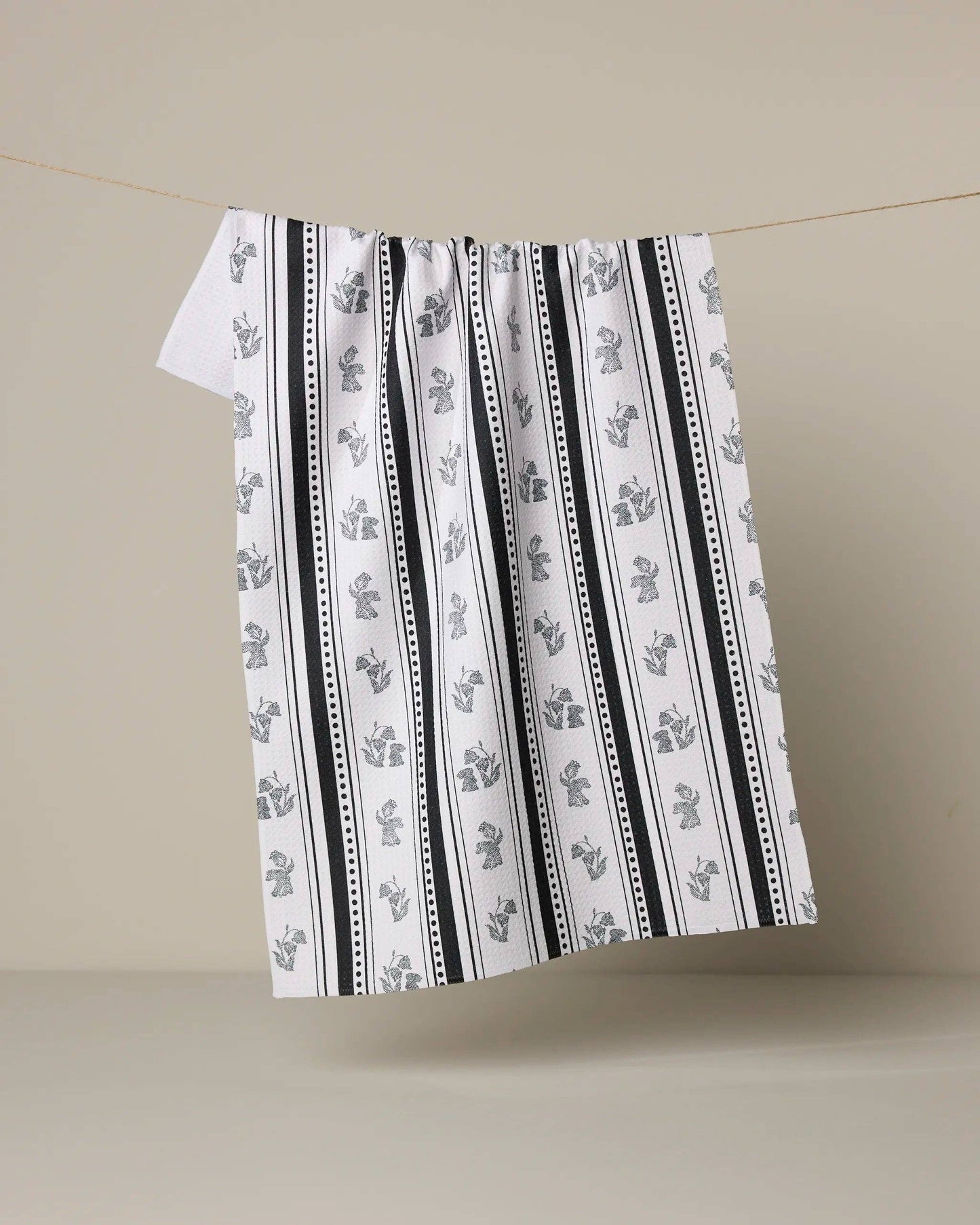 Bunny Dots Stripe Tea Towel