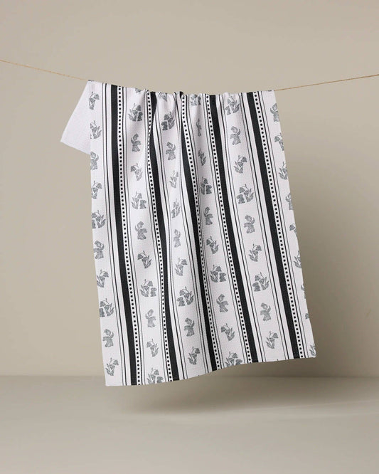 Bunny Dots Stripe Tea Towel