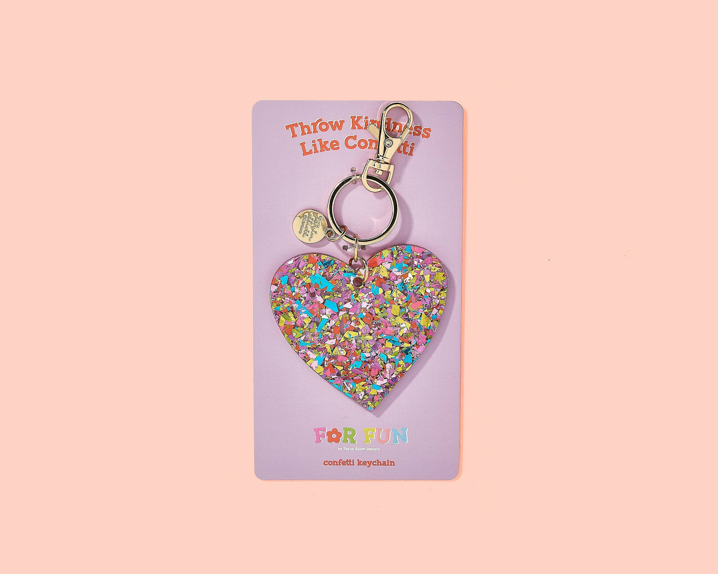 FOR FUN - Keychain - Heart - Colorful Confetti