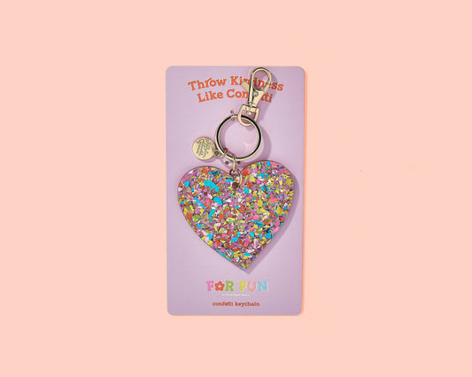FOR FUN - Keychain - Heart - Colorful Confetti