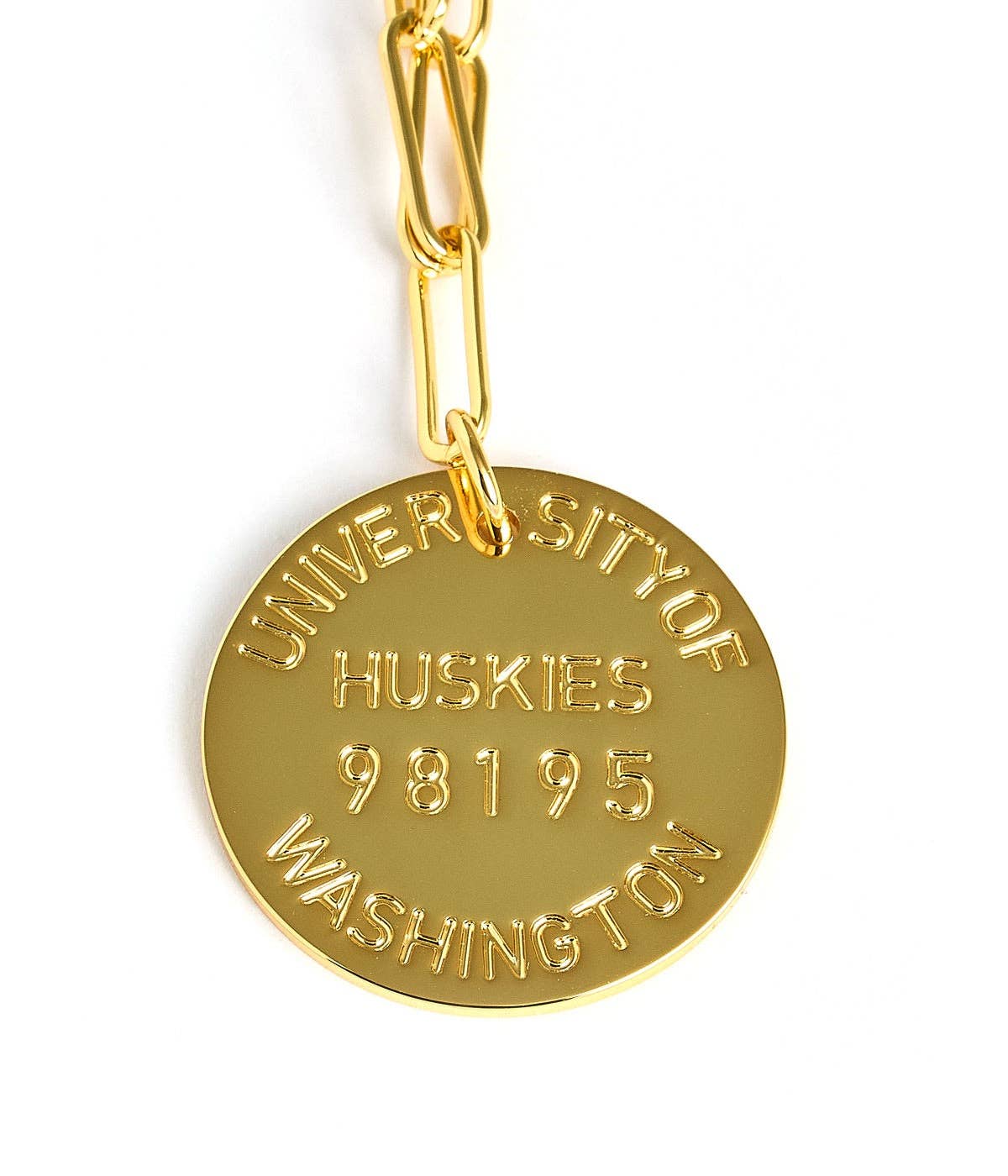 College Tag Charm Necklace - 18k Gold Plated Paper Clip Chain