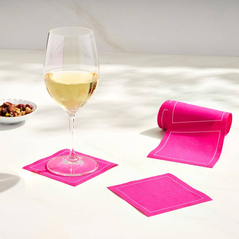 Cotton Cocktail Napkin Roll: Blush Crush (Fuchsia Pink)