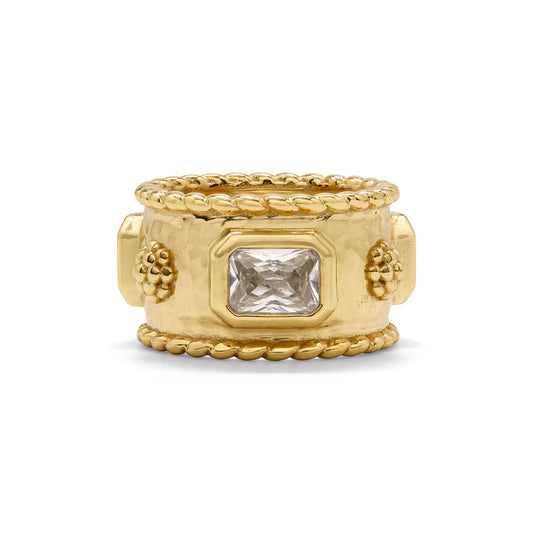 Berry Hammered Band - Cubic Zirconia