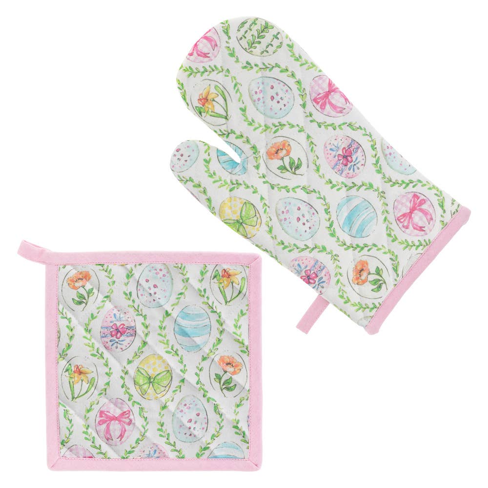 Easter Bunny Oven Mitt & Pot Holder Set of 2 Rosanne Beck