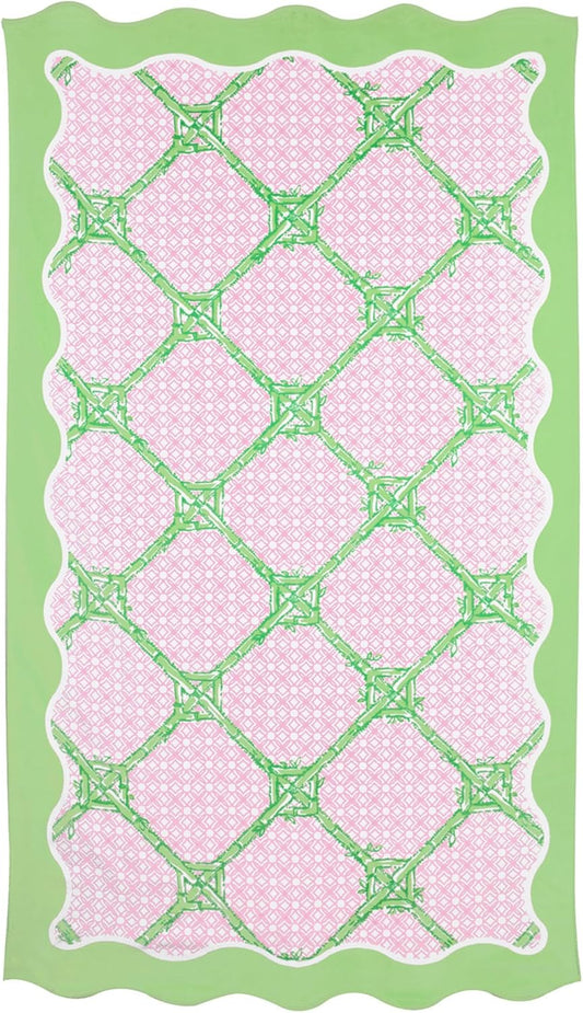 Butterfly Trellis Scalloped Beach Towel