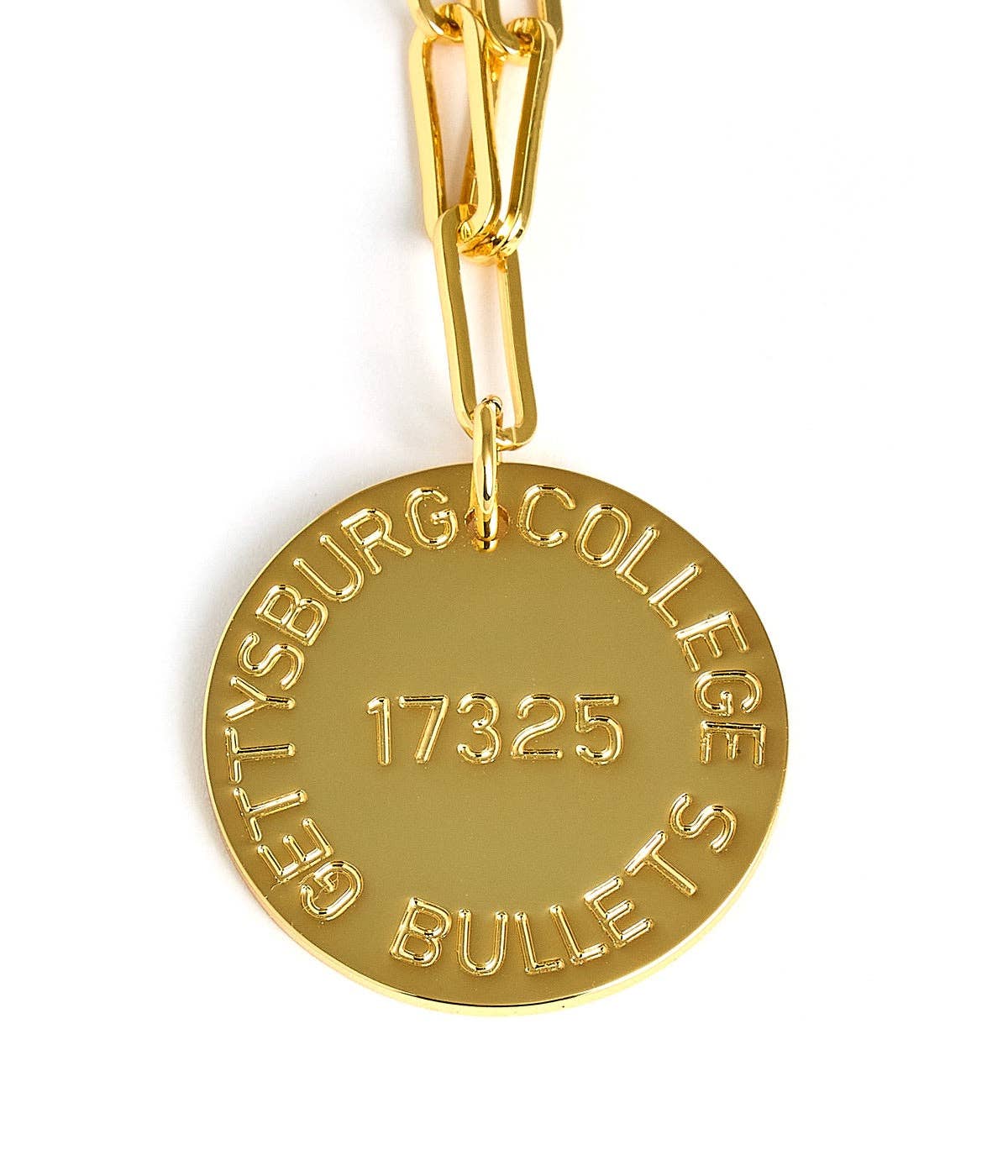 College Tag Charm Necklace - 18k Gold Plated Paper Clip Chain