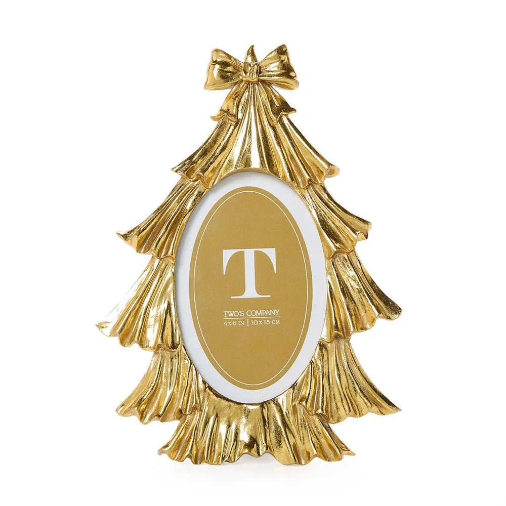 Golden Tree with Bow Photo Frame