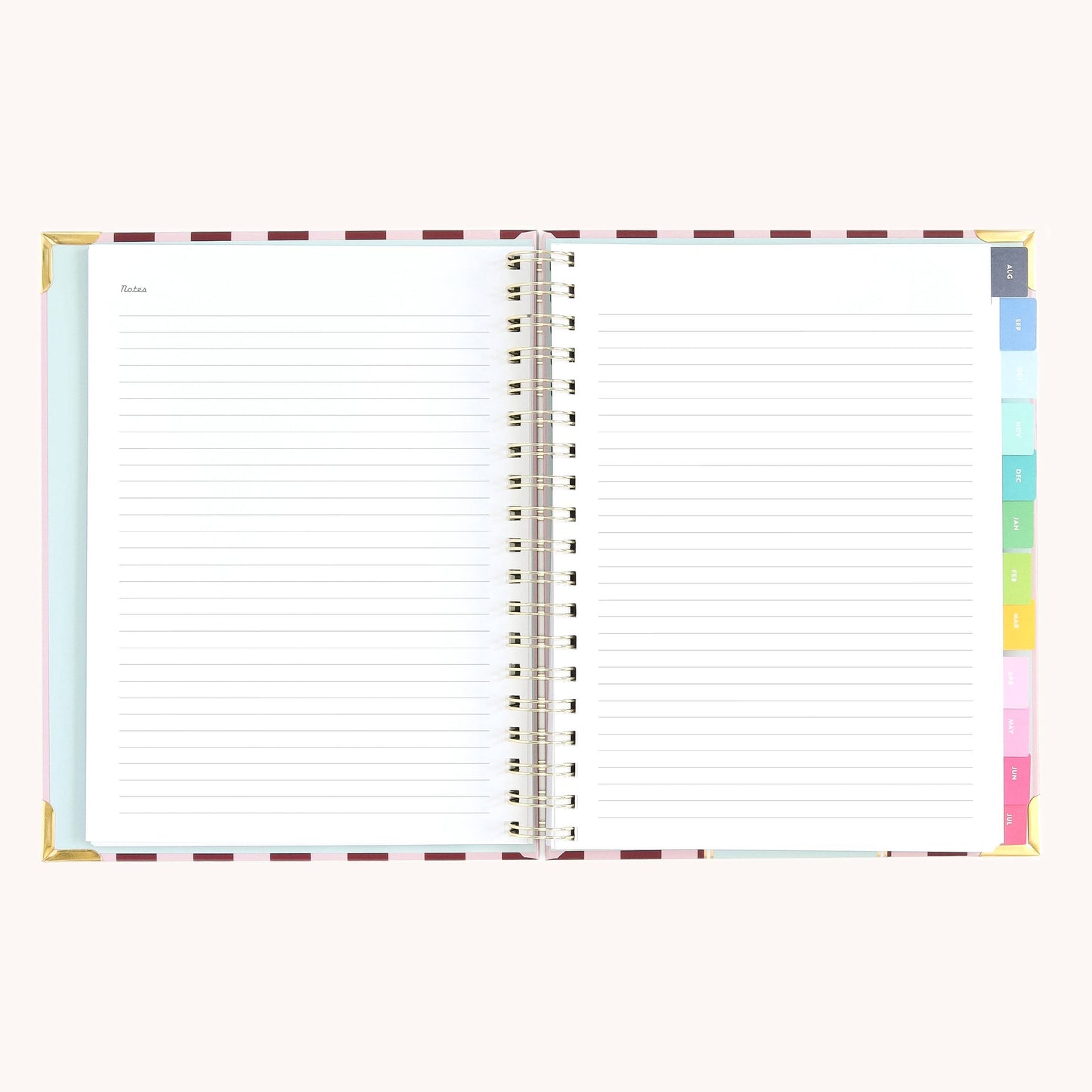 2026-2027 Spiral Weekly Simplified Planner - Berry Stripe