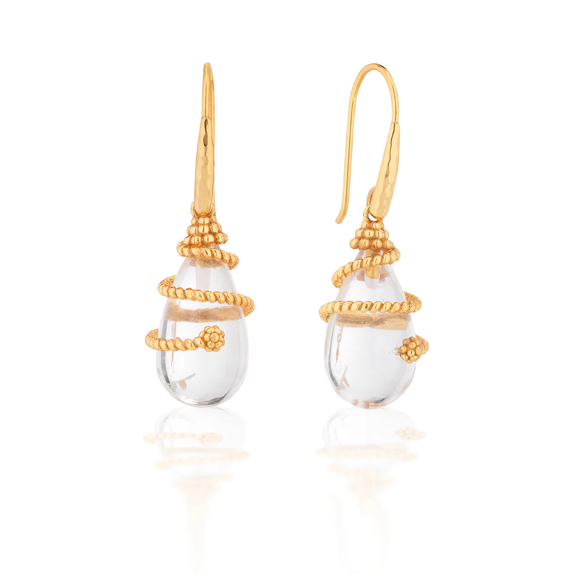 Lily Drop Earrings - Clear Quartz
