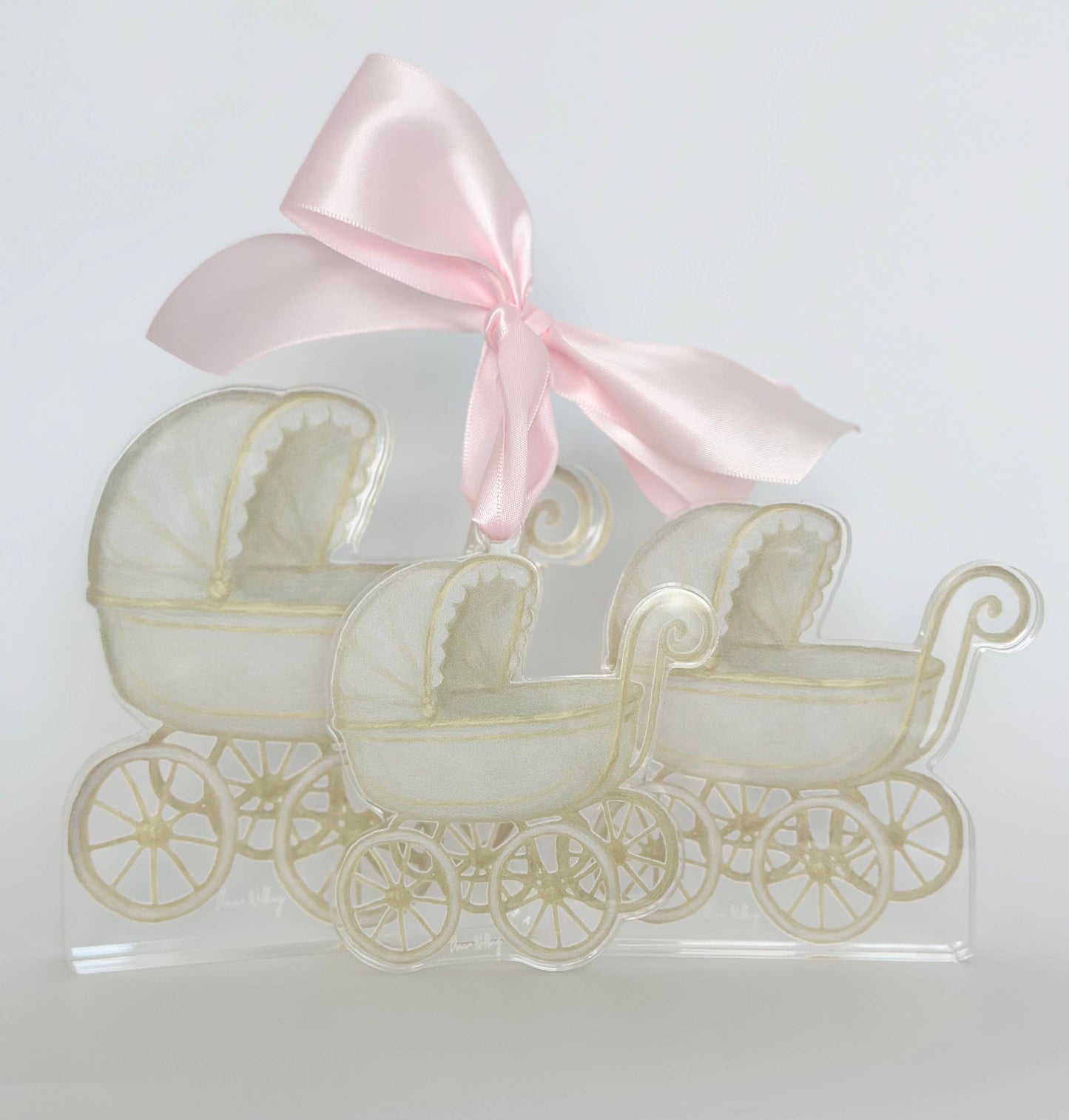 Acrylic Baby Carriage - Baby’s First Christmas Ornament 
