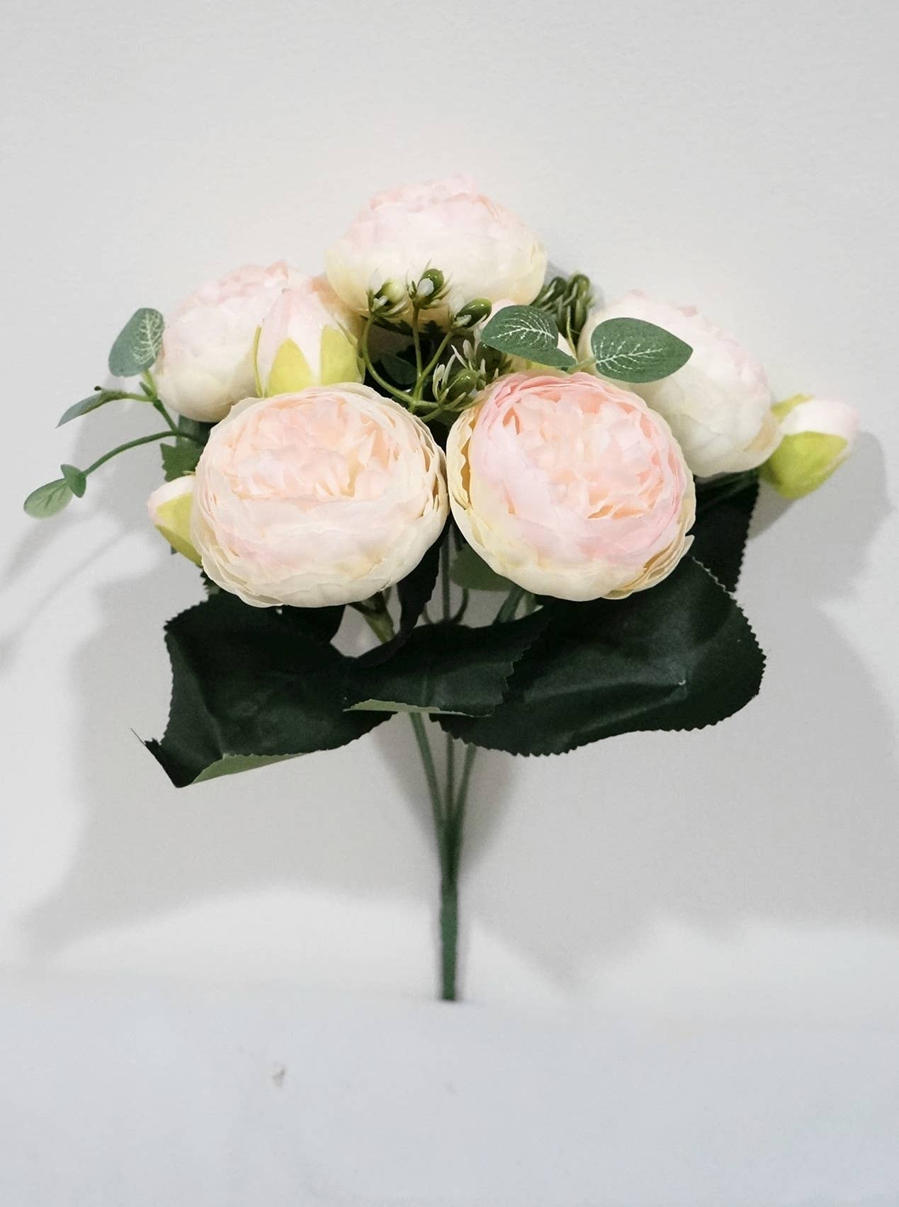 12''T Silk Peony Bunch, Small Floral Bunch, Spring Peonies