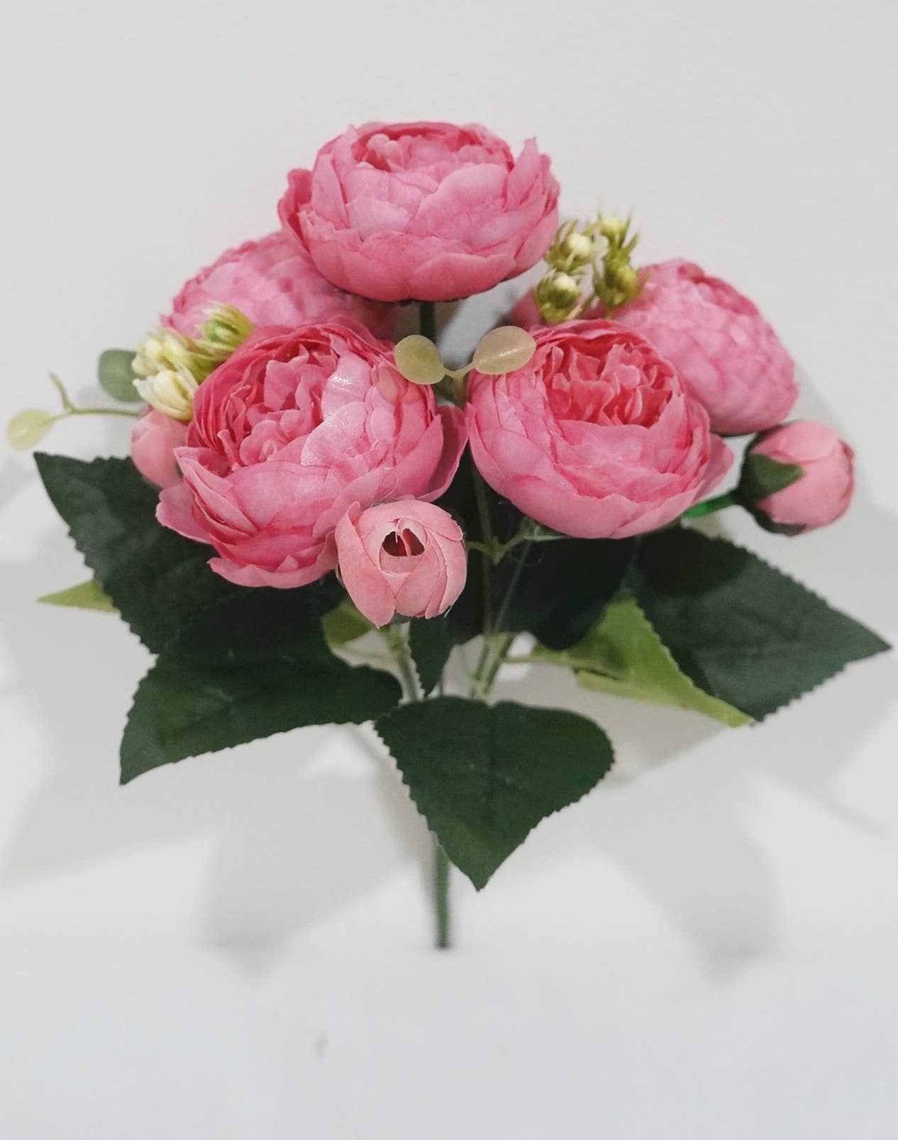 12''T Silk Peony Bunch, Small Floral Bunch, Spring Peonies