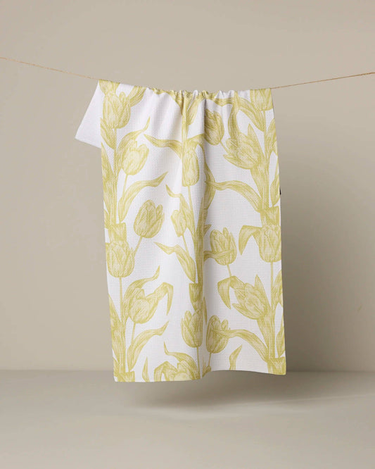Butter Tulips Tea Towel