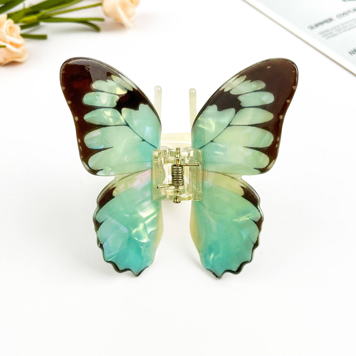 Vibrant Printed Butterfly Hair Claw Clip