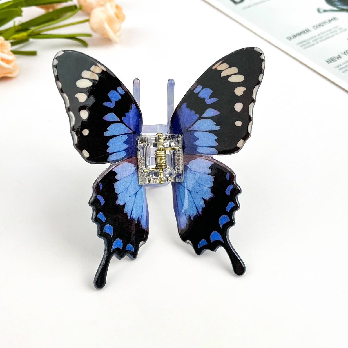 Vibrant Printed Butterfly Hair Claw Clip