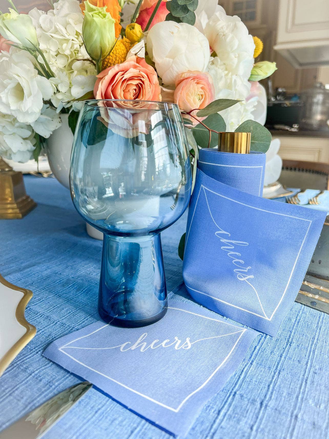 Cotton Cocktail Napkin Roll White Cheers