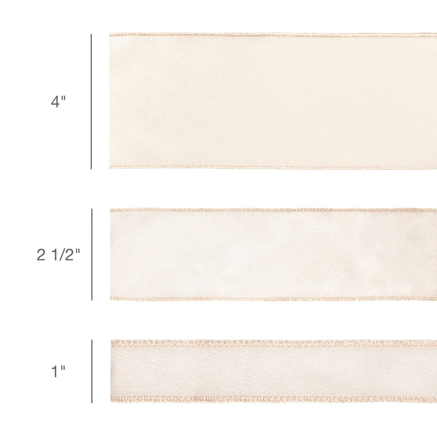 Wired Shimmer Satin Ribbon Champagne 10 Yard Roll