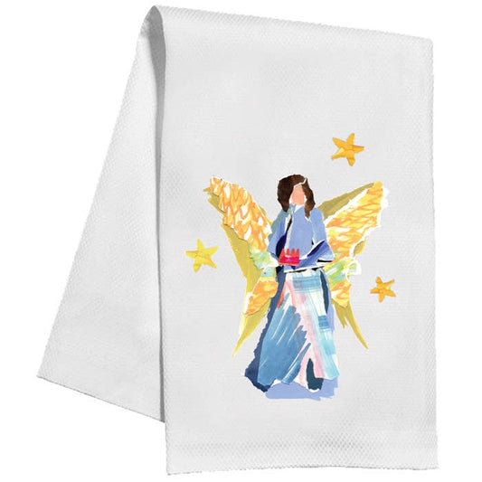 Blue Nativity Angel Kitchen Towel