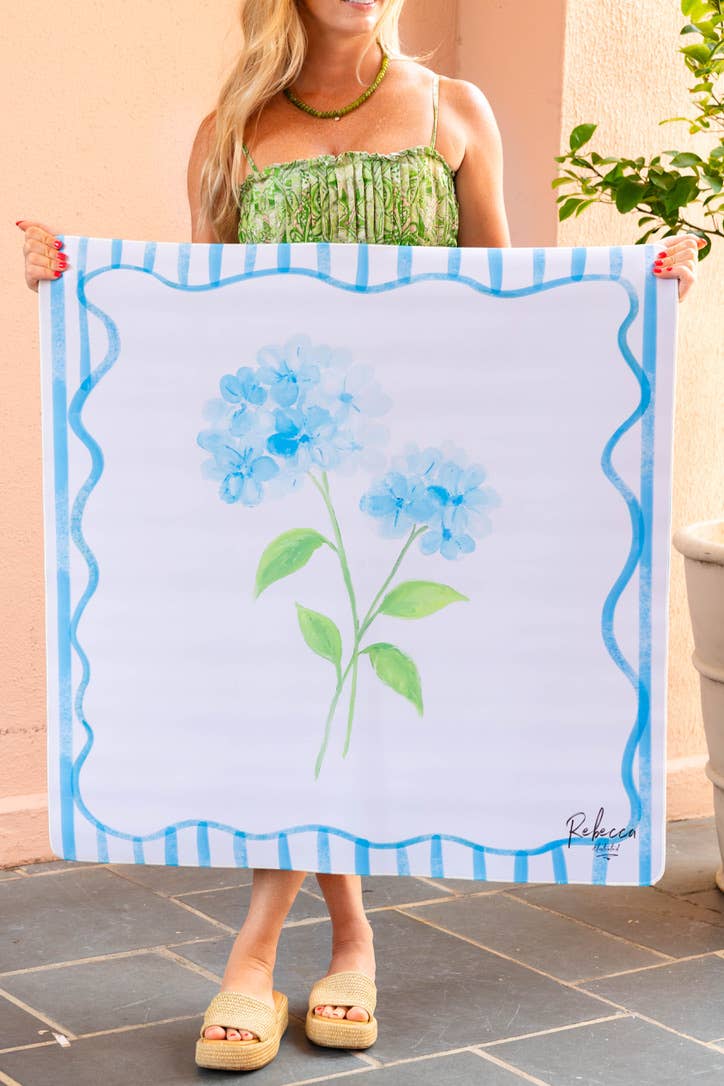 Blue Hydrangea Mahjong Mat