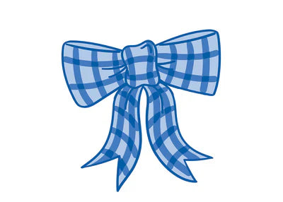 Blue Gingham Bow Attachment | Happy Everything