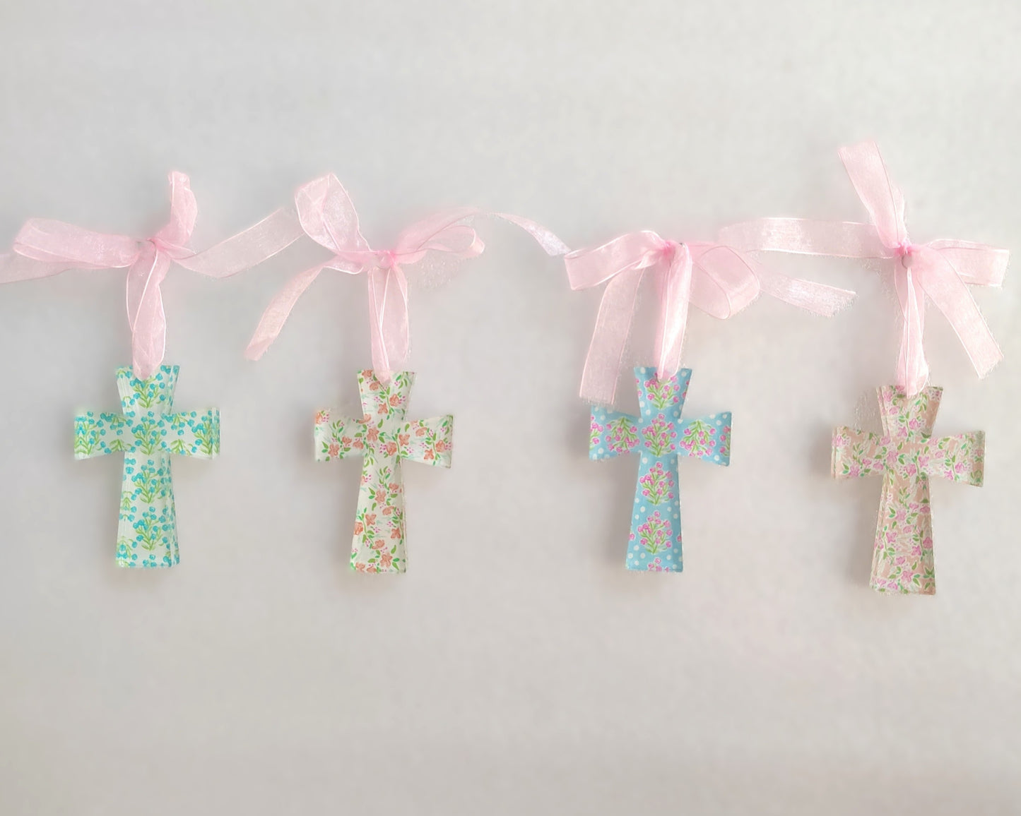 Floral Assorted Acrylic Cross Ornament