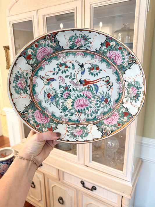Vintage Rose Canton Platter