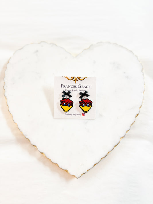 Cocky Earrings with Bow