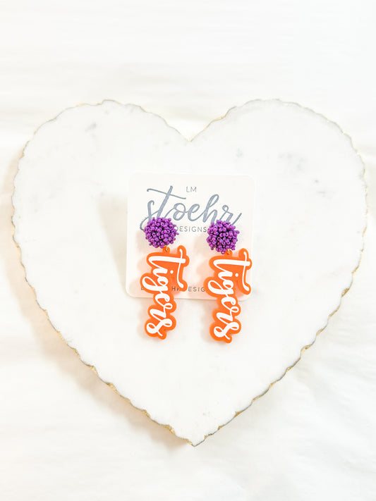 Tigers Beaded Earring